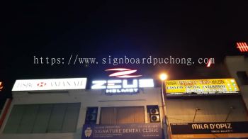 Zeus helmet 3D led conceal box up lettering sigange at kepong Kuala Lumpur