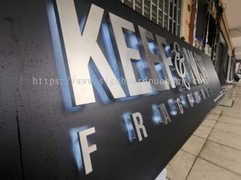 Keef & Nish Fragrance stainless steel 3D box up lettering LED backlit signboard at kota kemuning shah alam