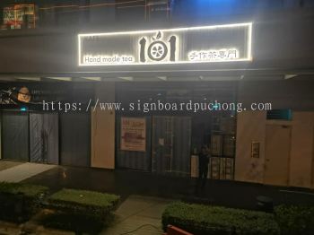 OUTDOOR Stainless steel Gold 3D LED backlit signage at subang jaya | puchong | petaling jaya