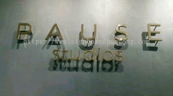 Pause studio stainless steel Gold 3D lettering signage at setia alam