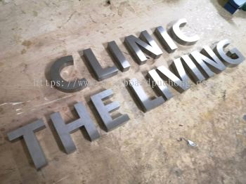 3d box up stainless steel silver hairline lettering signage signbaord