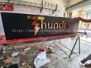 thunder express stainless steel gold mirror 3d lettering signage signboard