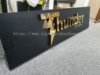 thunder express stainless steel gold mirror 3d lettering signage signboard