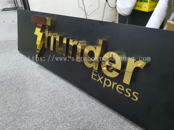 thunder express stainless steel gold mirror 3d lettering signage signboard