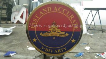 stainless steel gold mirror round logo signage signboard at puchong kuala lumpur