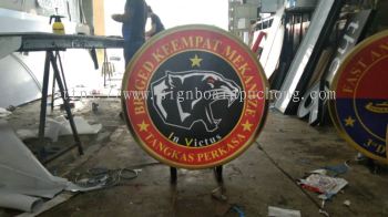 stainless steel gold mirror round logo signage signboard at puchong kuala lumpur