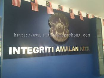 stainless steel silver box up 3d indoor signage signboard at puchong kuala lumpur