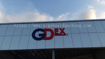 GDEX aluminium big box up 3d lettering logo signage signboard at puchong kuala lumpur