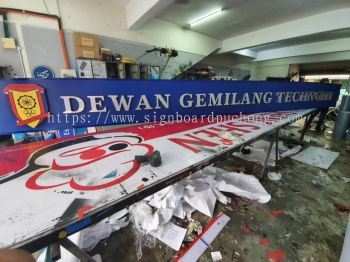 dewan gemilang technofit stainless steel silver 3d box up lettering signage signboard at klang kuala lumpur puchong 