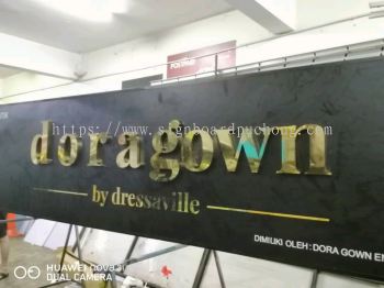 doeagown shop stainless steel gold mirror box up lettering logo signage signboard at klang kuala lumpur puchong shah alam