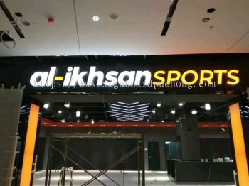 alikhsan sports shop 3d led frontlit lettering logo signage signboard at klang kuala lumpur shah alam puchong kajang