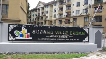 subang ville ehsan stainless steel silver mirror 3d lettering signage signboard at klang kuala lumpur shah alam puchong kepong subang