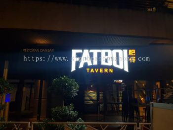 fatboi restaurant cafe 3d led frontlit lettering signage signboard at klang kuala lumpur shah alam puchong kepong