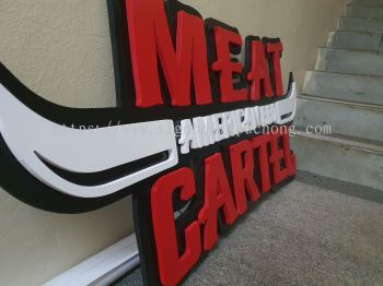 meat cartel restaurant cafe pvc cut out 3d lettering logo indoor signage signboard at klang kuala lumpur shah alam puchong kepong subang