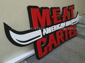 meat cartel restaurant cafe pvc cut out 3d lettering logo indoor signage signboard at klang kuala lumpur shah alam puchong kepong subang