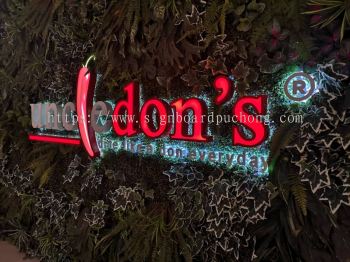 uncle dons restaurant cafe 3d led frontlit backlit lettering logo signage signboard at klang kuala lumpur shah alam puchong kepong subang setapak damansara