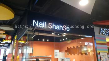 nail shahso nail saloon 3d led frontlit lettering logo indoor signage signboard at sunway pyramid subang jaya klang kuala lumpur shah alam puchong kepong setapak bangsar sri petaling 