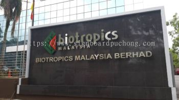 biotropics stainless steel box up 3d lettering logo outdoor signage signboare at klang kuala lumpur shah alam puchong kepong subang kota kemuning