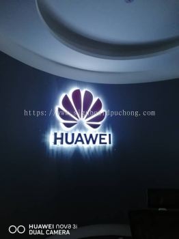 huawei 3d led backlit box up lettering logo indoor signage signboard at klang kuala lumpur shah alam puchong kepong damansara kota kemuning subang jaya putrajaya