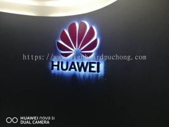 huawei 3d led backlit box up lettering logo indoor signage signboard at klang kuala lumpur shah alam puchong kepong damansara kota kemuning subang jaya putrajaya