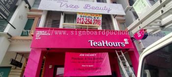 tea hours 3d led box up lettering and logo signage signboard at setia alam