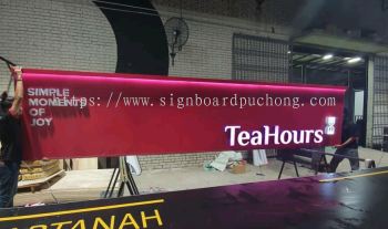 tea hours 3d led box up lettering and logo signage signboard at setia alam