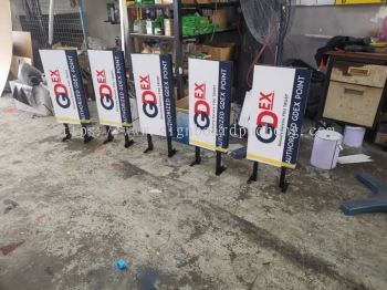 gdex bus stop double side acp signage signboard