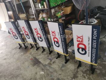 gdex bus stop double side acp signage signboard