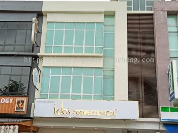 idos cosmeceutical stainless steel gold mirror box up backlit lettering logo signage signboard 