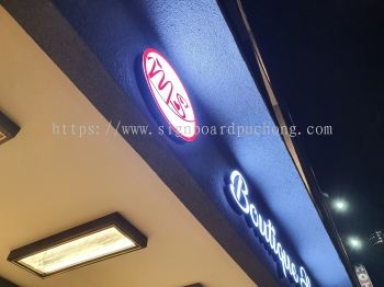 boutique hotel 3d box up led lettering signage signboard at kuala lumpur