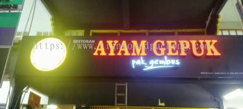 ayam gepuk 3d box up led fronlit signage signboard at kepong subang shah alam klang puchong