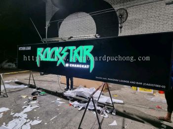 rockstar 3d led rgb color changing light lettering logo signsge signboard at bukit bintang kuala lumpur 