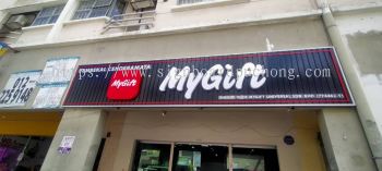 mygift aluminium trism ceiling base 3d box up led frontlit lettering logo signage signboard at puchong Damansara kepong subang Klang 