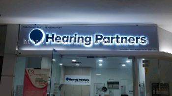 Hearing Partners 3d led backlit eg box up lettering indoor signage signboard at amcorp mall petaling jaya