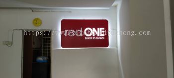 red one eg box up 3d base with acrylic cut out lettering led frontlit and backlit indoor signage 