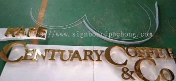 stainless steel gold mirror box up 3d led backlit lettering signage  