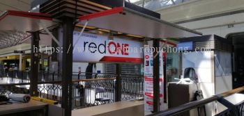 red one shopping mall booth aluminium casing indoor lightbox signage 