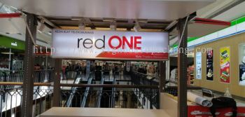 red one shopping mall booth aluminium casing indoor lightbox signage 