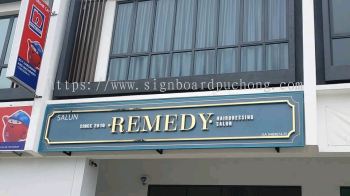 remedy stainless steel gold mirror box up led backlit lettering signage signboard at shah alam