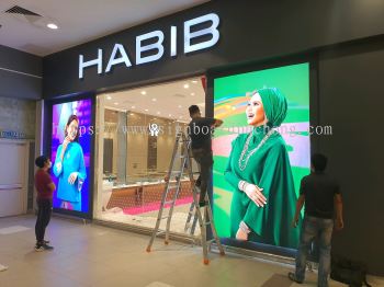 habib indoor fabric lightbox signage at klang selangor 