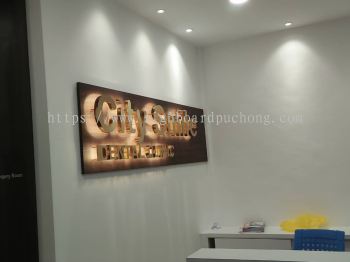 city smile stainless steel box up led backlit indoor counter wall signage signboard at petaling jaya