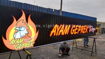 Ayam Gepuk Resipi 3d Box Up Led Frontlit Lettering Logo Signage Signboard At Selangor  