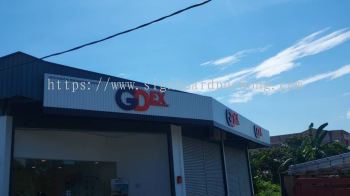 GDex Aluminium Ceiling Trism Base 3d Box Up Led Frontlit Lettering Logo Signage Signboard At Johor 