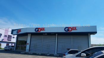 GDex Aluminium Ceiling Trism Base 3d Box Up Led Frontlit Lettering Logo Signage Signboard At Johor 