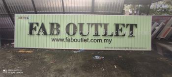 Fab Outlet Aluminium Ceiling Trism Base 3D Led Backlit Lettering Logo Signage Signboard At Bandar Baru Bangi