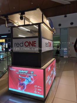 Red One Fabric Lightbox Shopping Mall Booth Signage Signboard 