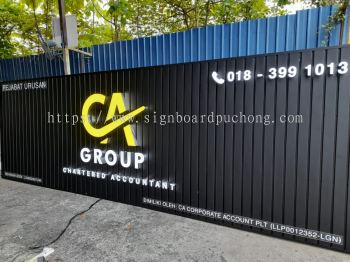 Ca Group Aluminium Ceiling Trism Base With 3D Box Up LED Frontlit Lettering Logo Signage Signboard At Damansara 