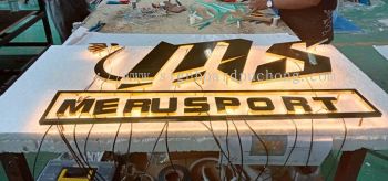 Meru Sport Stainless Steel Gold Mirror 3D Box Up LED Backlit Lettering Logo 