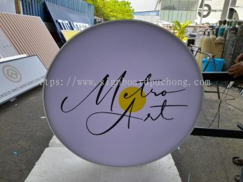 Metro Dot Art Double Side Round Shape LightBox Signage At Bukit Damansara Kuala Lumpur 