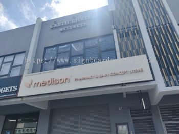 MEDISON STAINLESS STEEL ROSE GOLD BACKLIT LETTERING WITH ACP BASE SIGNAGE AT KAJANG JADE HILL